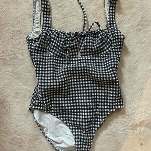 SOLID & STRIPED Black and White One Piece Swimsuit